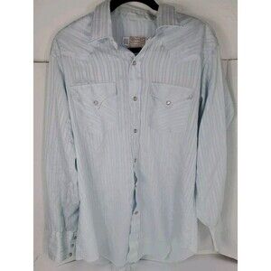 Ranchwear Long Tail Shirt Pearl Snap Button Long Sleeve 16 1/2 34 Western Cowboy